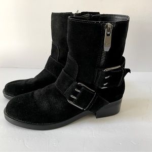 Marc Fisher Parole Black Buckle Moto Biker Boots 6.5